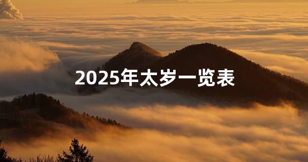 2025年太岁一览表