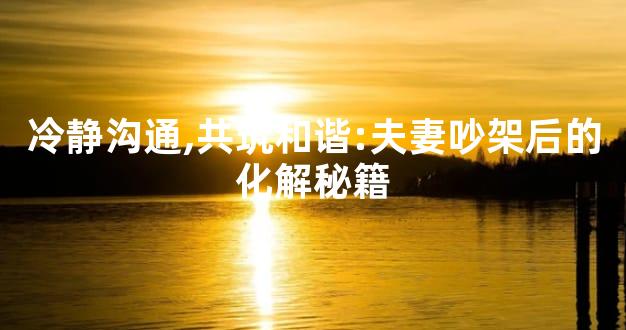 冷静沟通,共筑和谐:夫妻吵架后的化解秘籍