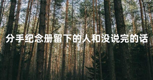 分手纪念册留下的人和没说完的话