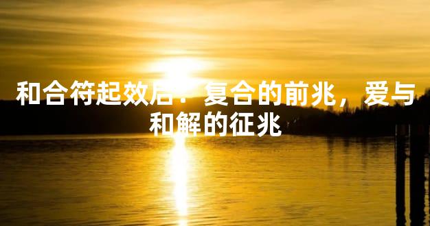 和合符起效后：复合的前兆，爱与和解的征兆