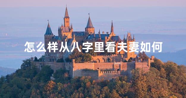怎么样从八字里看夫妻如何