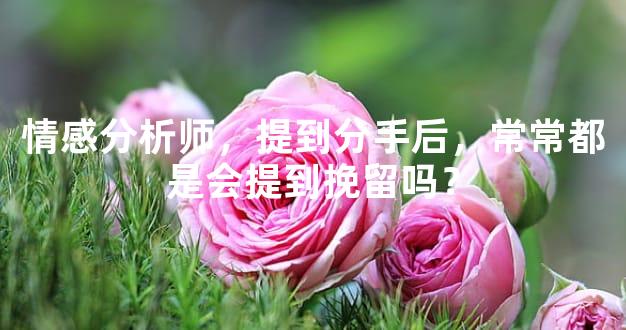 情感分析师，提到分手后，常常都是会提到挽留吗？