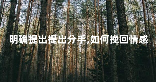 明确提出提出分手,如何挽回情感