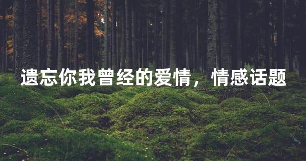 遗忘你我曾经的爱情，情感话题