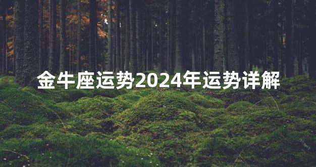 金牛座运势2024年运势详解